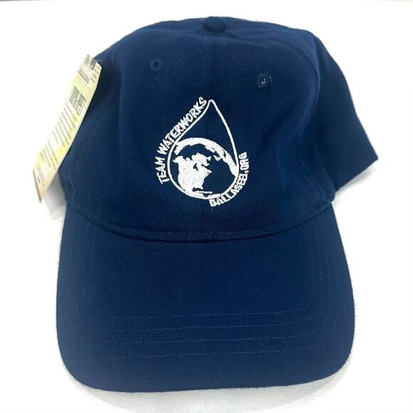 Mens Team Waterworks Dallaseei.org Cap America Blue and White Baseball Hat Cap - Picture 1 of 12